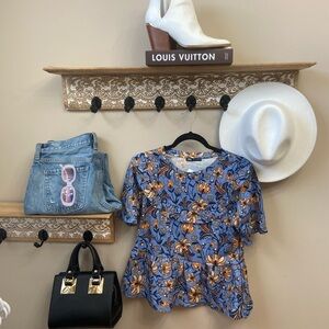 🆕NWT ZARA 100% cotton peplum bohemian top S